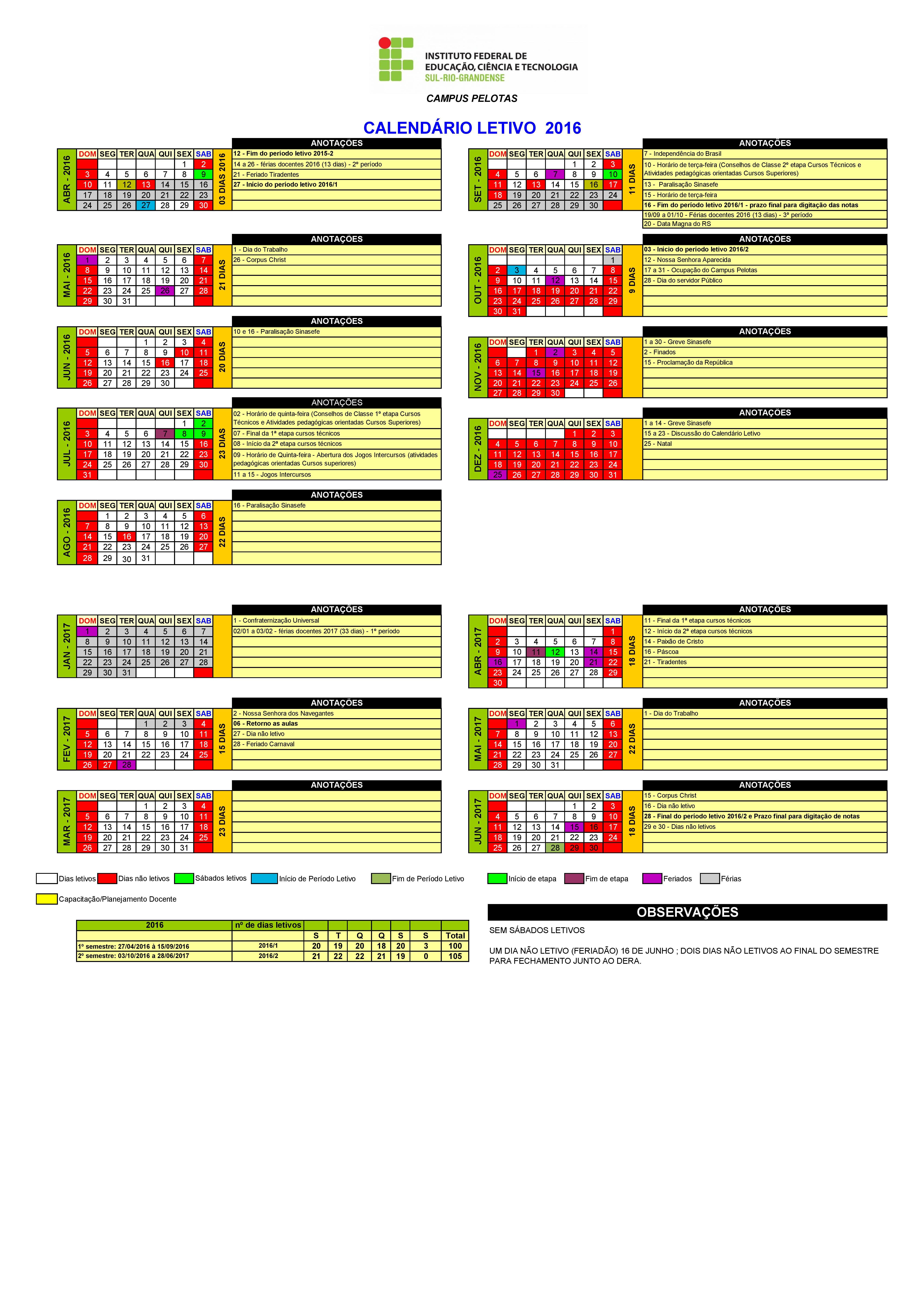 Calendário A Calendário A