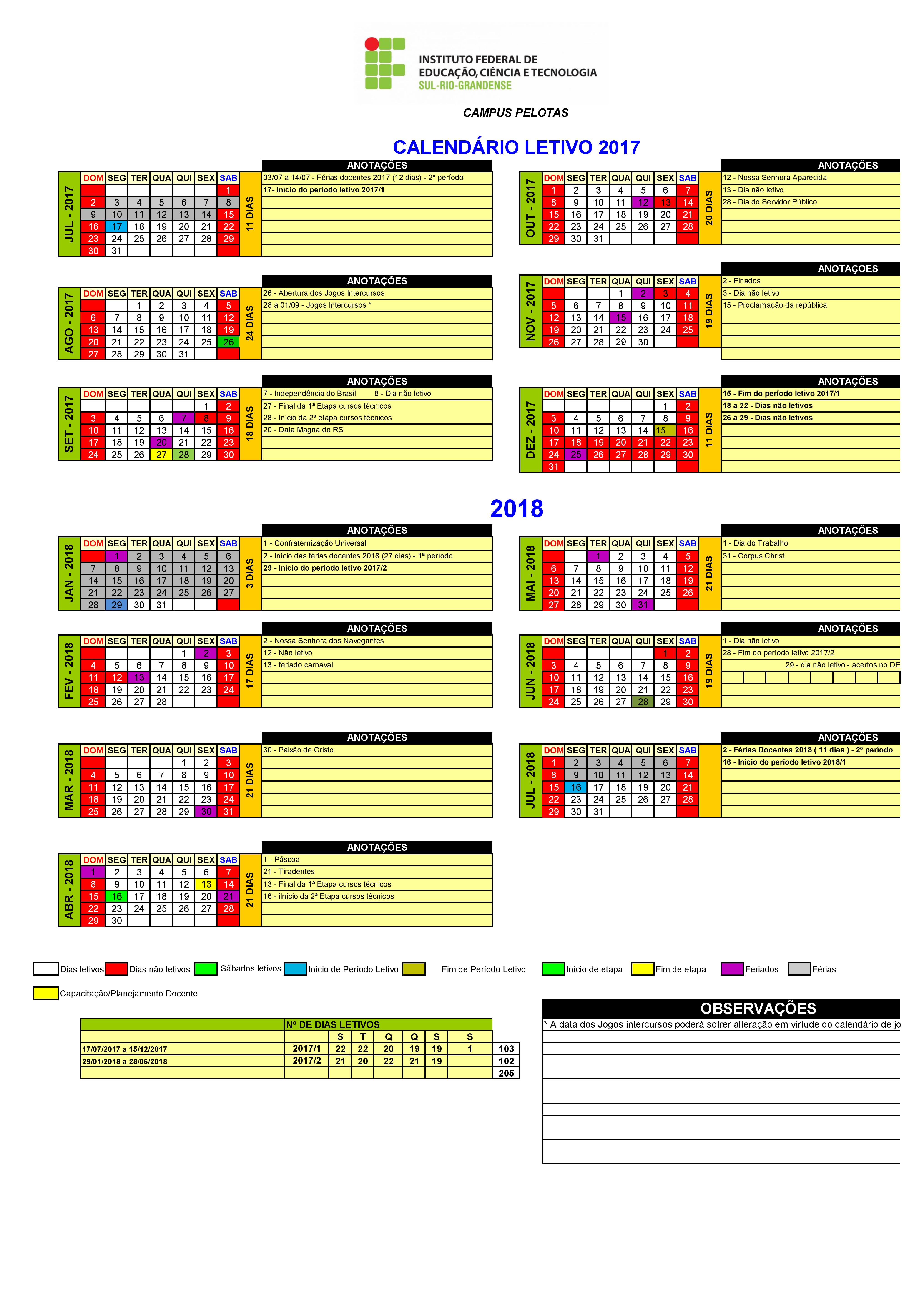 Calendário A - parte 2 Calendário A - parte 2