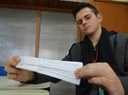 Estudante Gabriel Gaia é o idealizador da rifa solidária.JPG